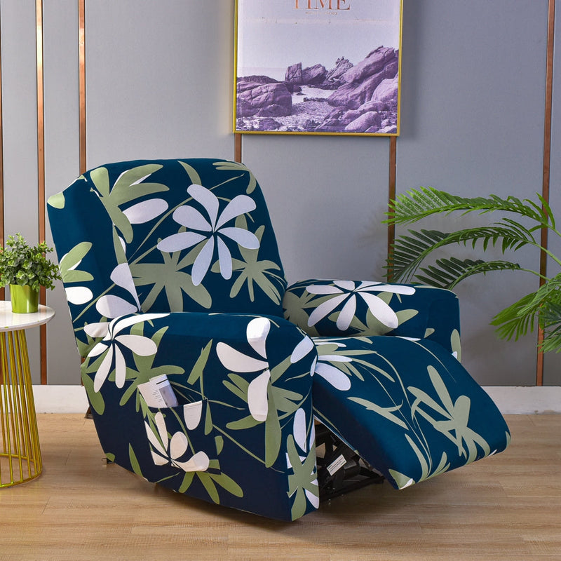 Blue discount floral recliner